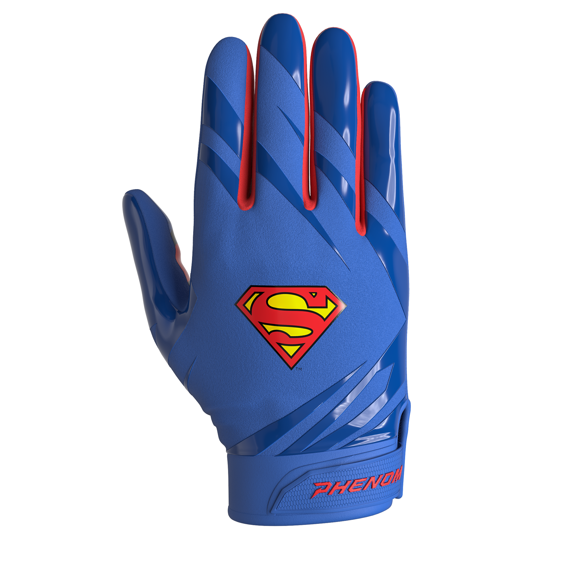 Superman Football Gloves VPS5 by Phenom Elite Midway Sports