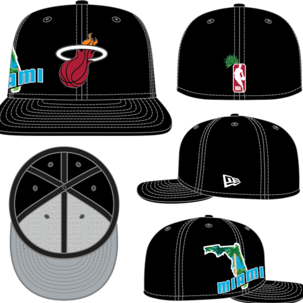 Gorra ajustada Stateview de los Miami Heat 59Fifty