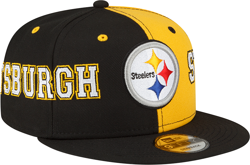 New Era Men's Pittsburgh Steelers Team Split 9FIFTY Snapback Hat