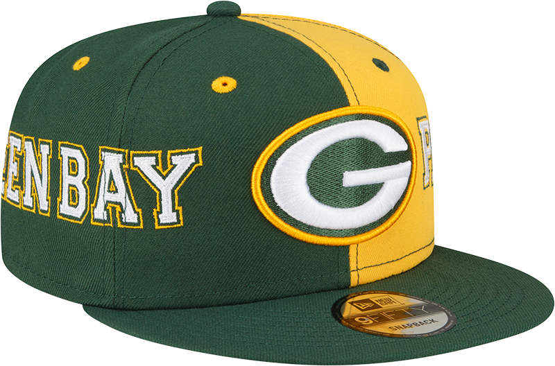 New Era Green Bay Packers Green/Gold Team Split 9FIFTY Snapback Hat