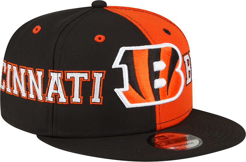 New Era Cincinnati Bengals Black/Orange Team Split 9FIFTY Snapback Hat