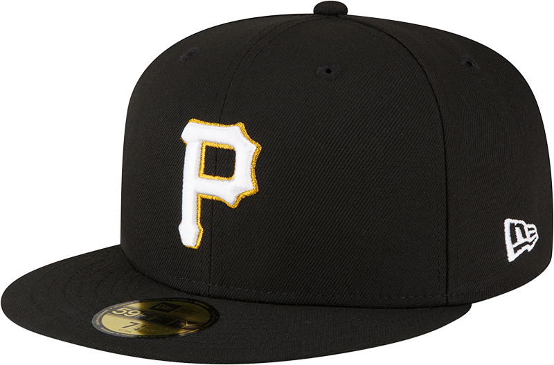 Parche lateral con el logotipo metálico de los Piratas de Pittsburgh de New Era, años 60, talla 59FIFTY ajustada