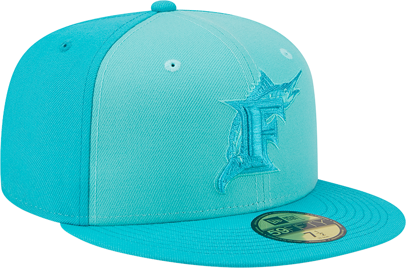 New Era Miami Marlins Mens Green Tri Tone Team 59FIFTY Fitted Hat