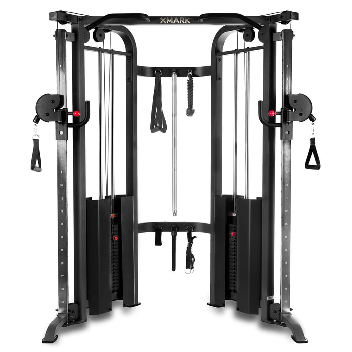 Máquina de entrenamiento funcional con cable y dos pilas de pesas de 200 lb.