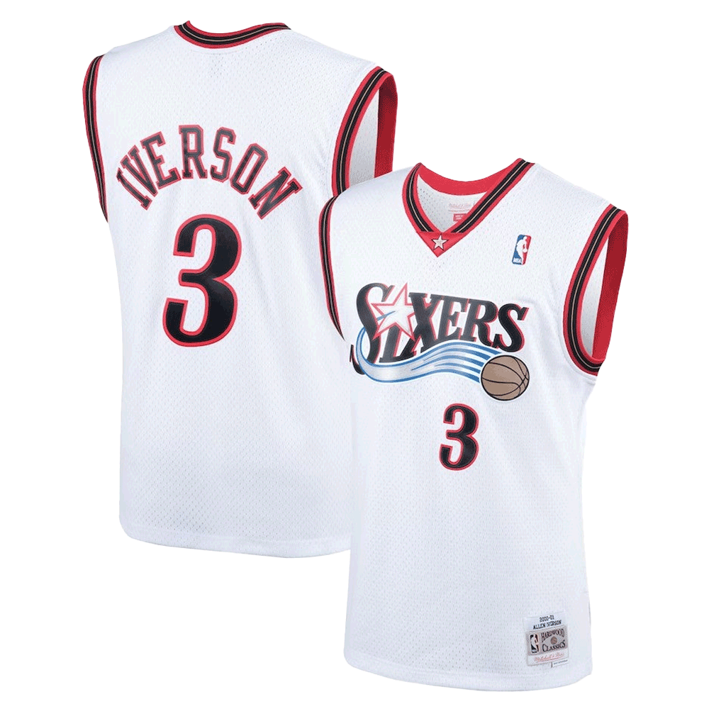 Camiseta de jugador Mitchell & Ness Hardwood Classics Swingman de Allen Iverson, Philadelphia 76ers, 2000