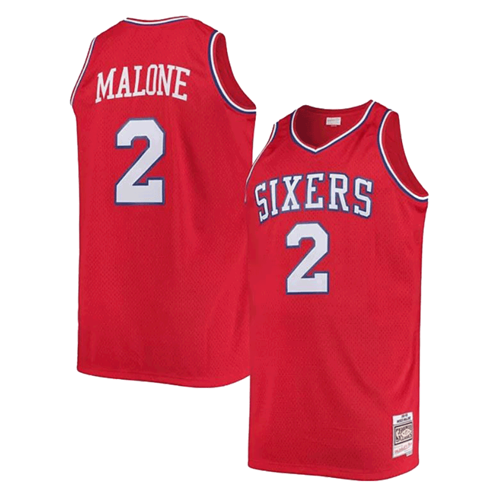 Moses Malone Philadelphia 76ers Mitchell & Ness 1982-83 Hardwood Classics Red Swingman Jersey