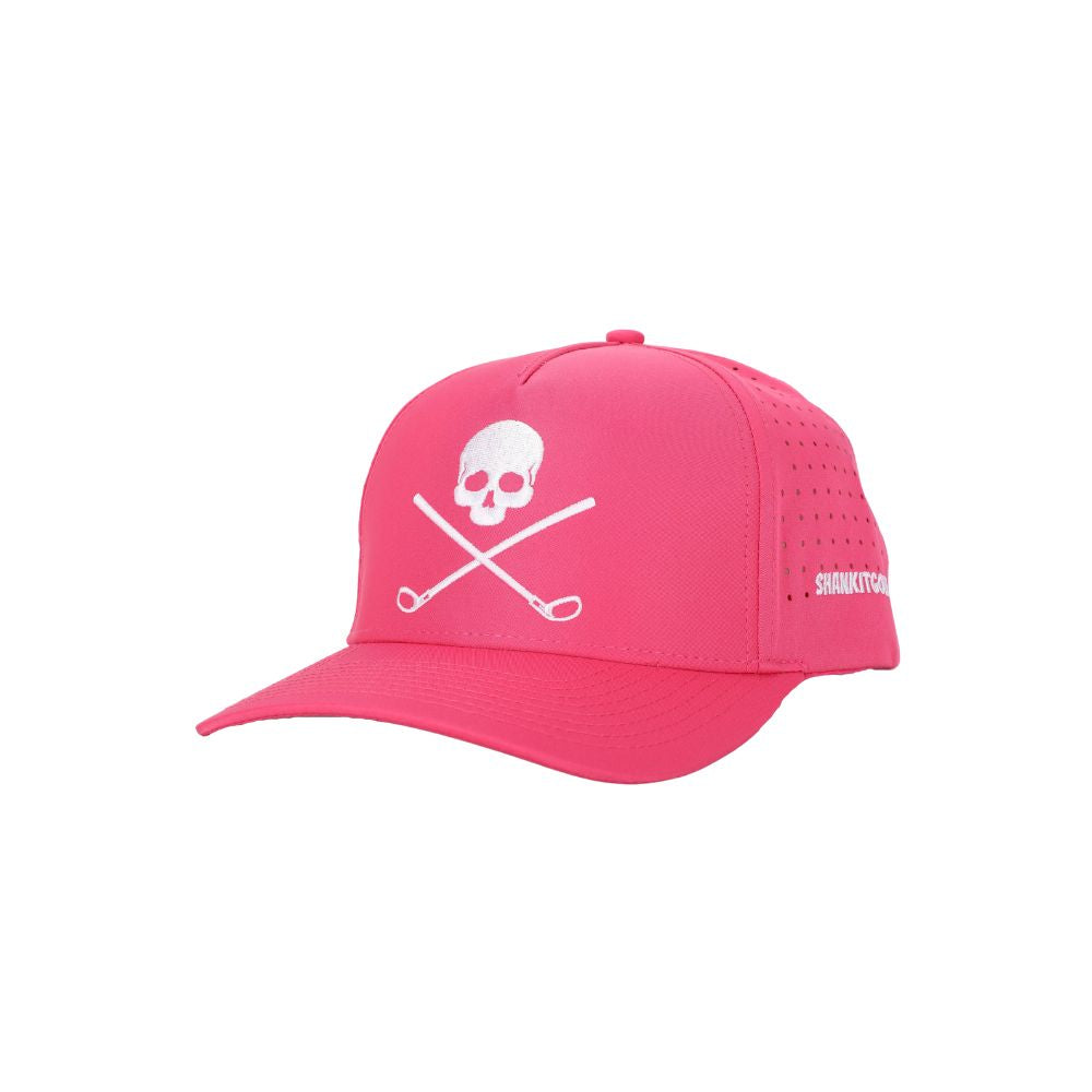 Gorra de golf con calavera rosa