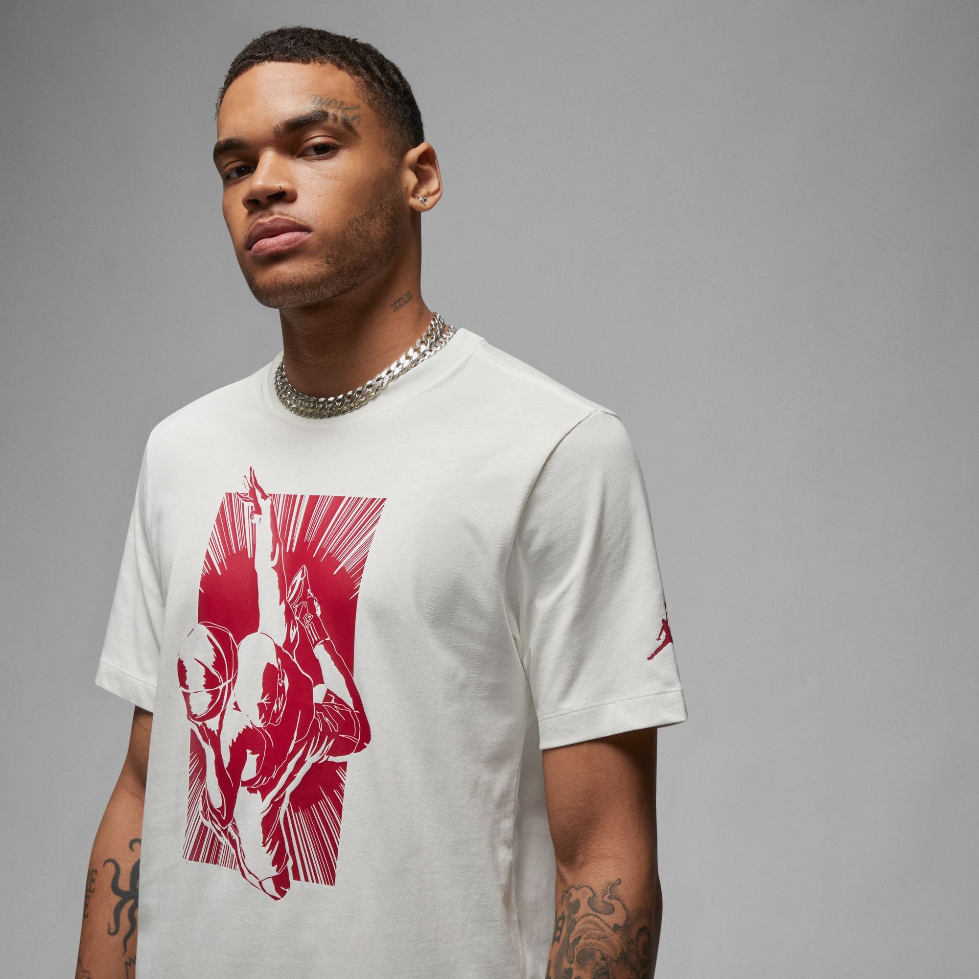 Nike Air Jordan Flight White/Black/Red Men's Basketball T Shirt Size XL 