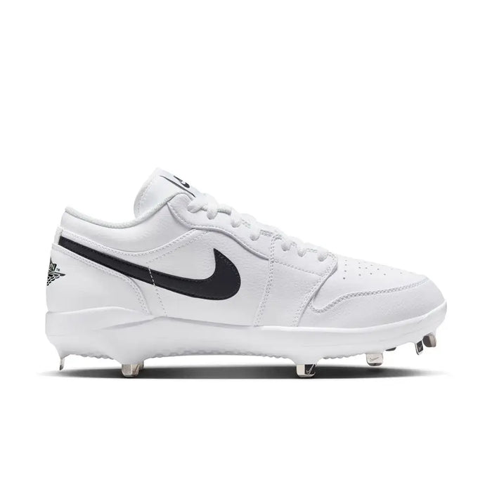 Jordan 1 Retro Low Metal Baseball Cleats White Color