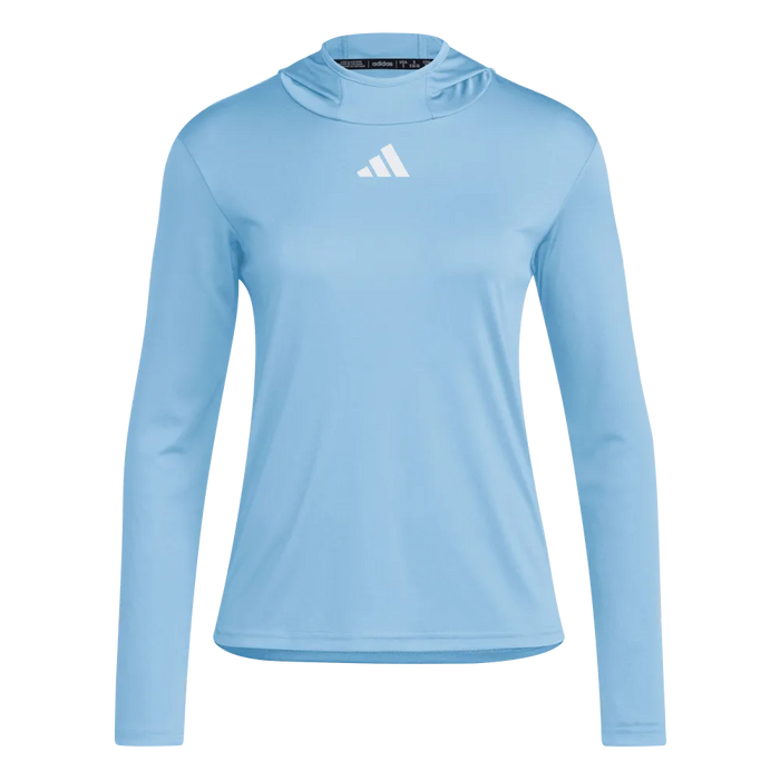 Adidas Women's D4T Long Sleeve Lightweight Hoodie Blue Color