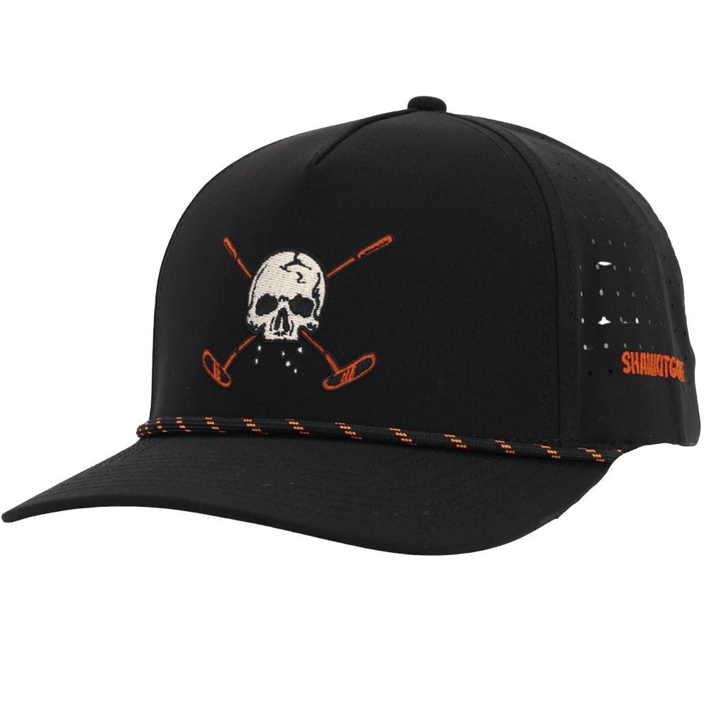 Gorra de golf negra con calavera y huesos cruzados 2.0