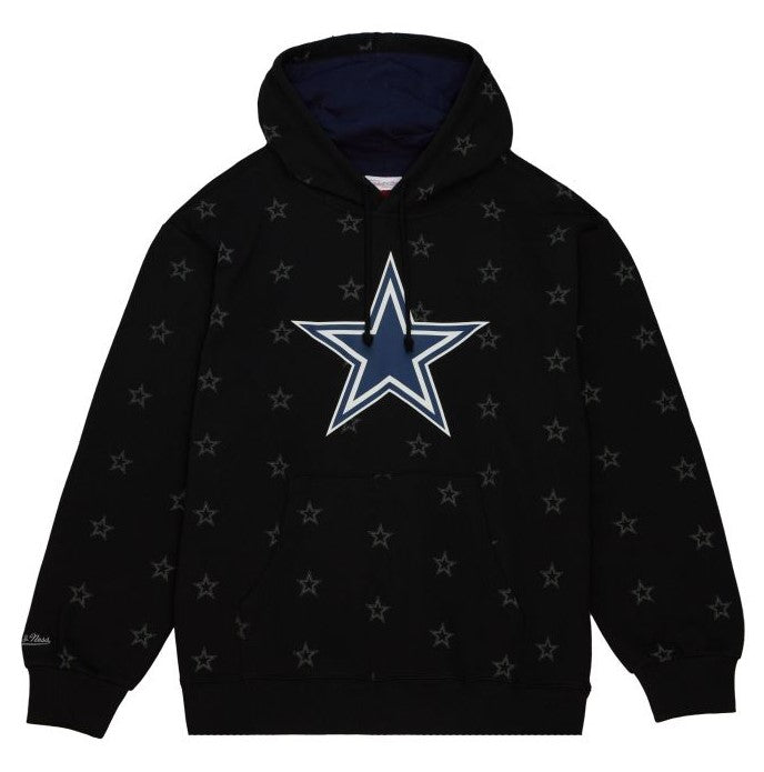 Sudadera con capucha de forro polar con estampado integral de los Dallas Cowboys de Mitchell & Ness
