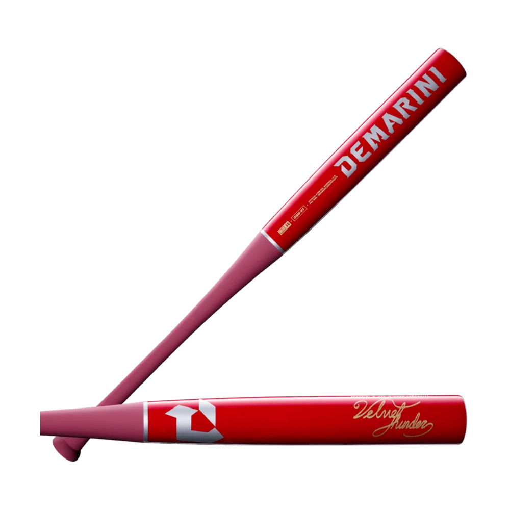 DeMarini 2027 Velvet Thunder D38 (-3) BBCOR Baseball Bat Red Color