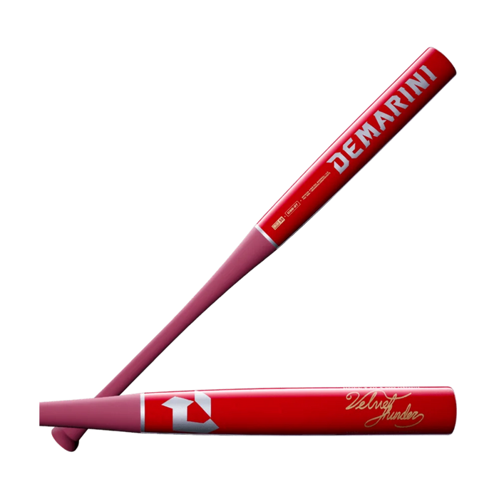 DeMarini 2027 Velvet Thunder D38 (-3) BBCOR Baseball Bat Red Color