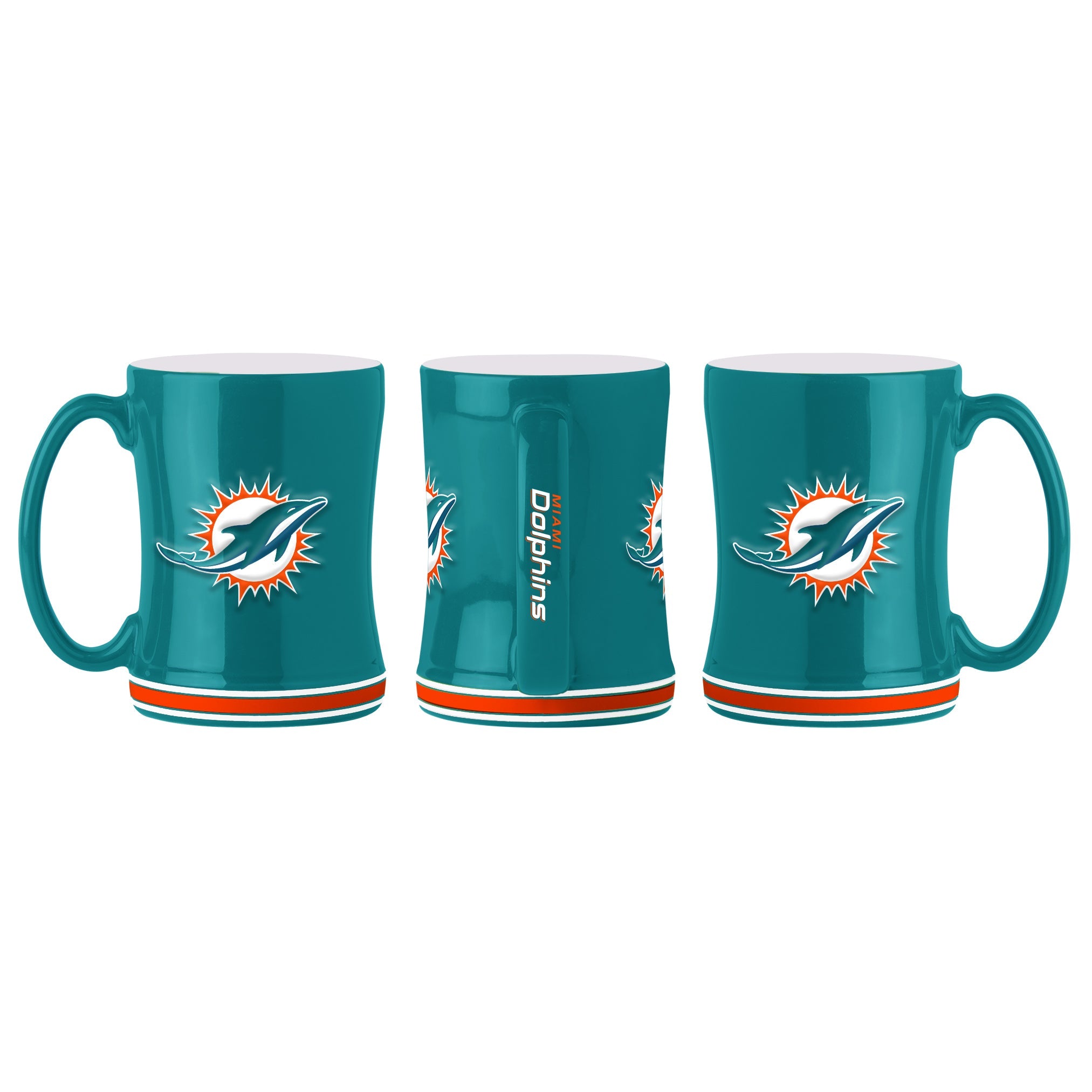 Miami Dolphins Logo Relief Coffee Mug - Green