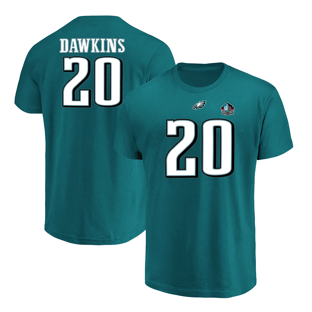 Brian Dawkins Philadelphia Eagles Hall of Fame Inductee Player Name & Number T-Shirt