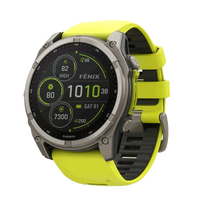 Garmin Fēnix® 8 - Solar Saphire - 51 MM (Yellow) - ATS / Titanium with Amp Yellow/Graphite Silicone