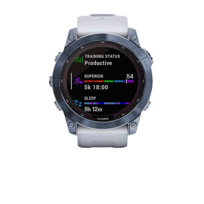 Garmin Fenix 7X Pro Solar Whitestone color front view