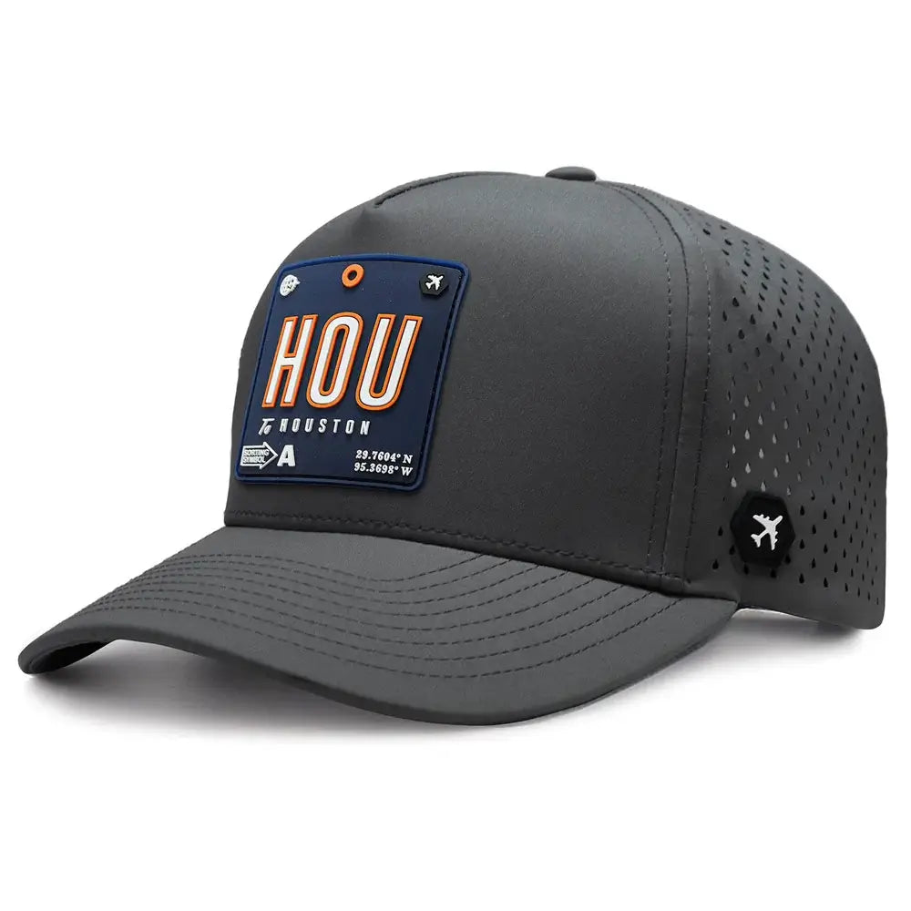 Houston Performance Cap Charcoal color 3Quarter front view