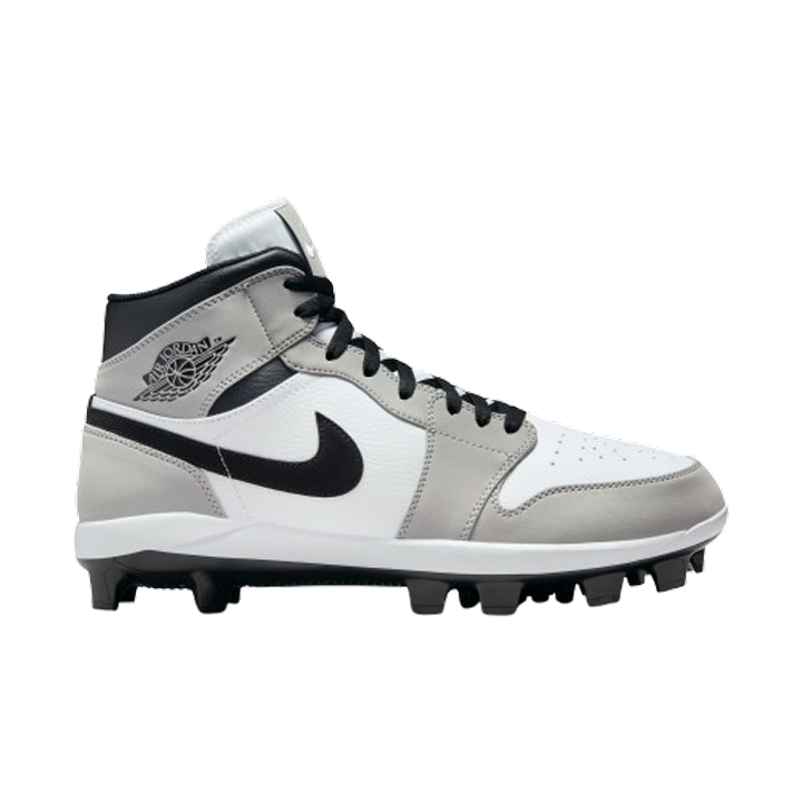 Jordan 1 Retro MCS Baseball Cleats LT Smoke Grey Black White 10