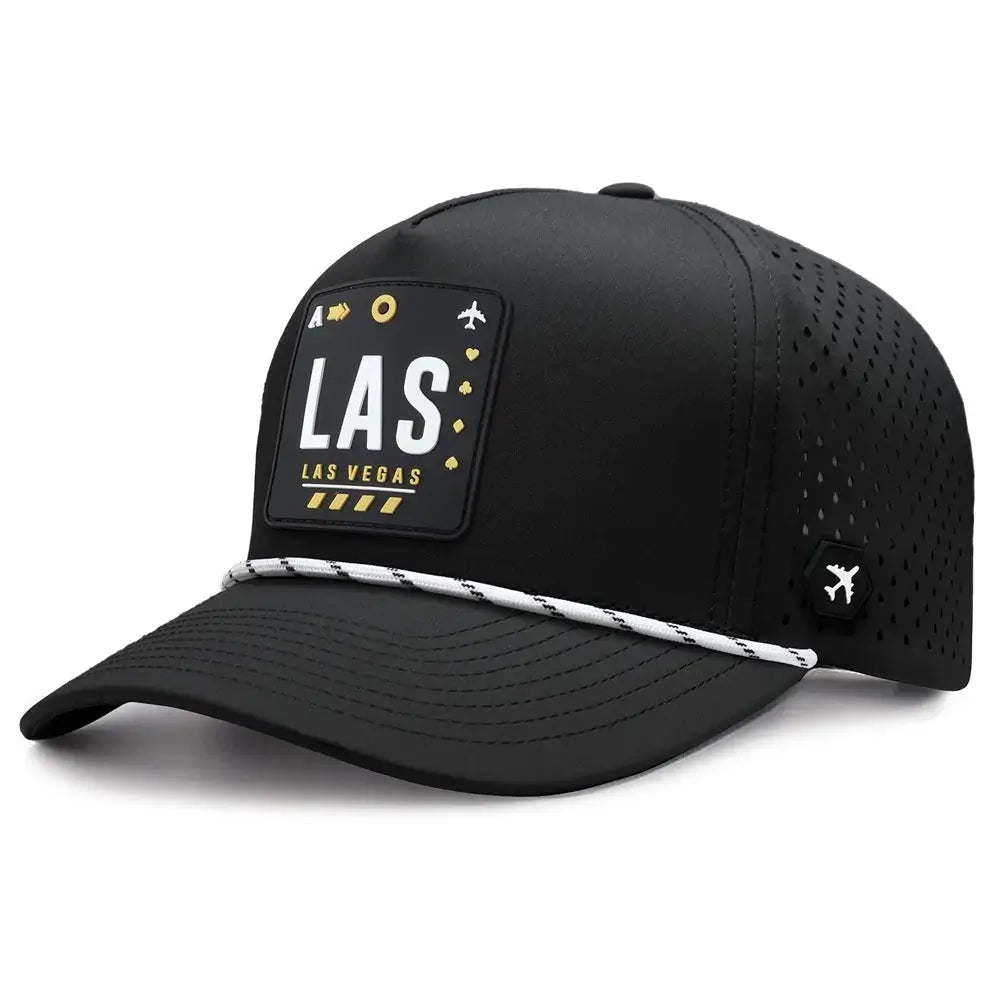 Las Vegas - Revolve Performance Hat Black/White rope color 3Quarter front view
