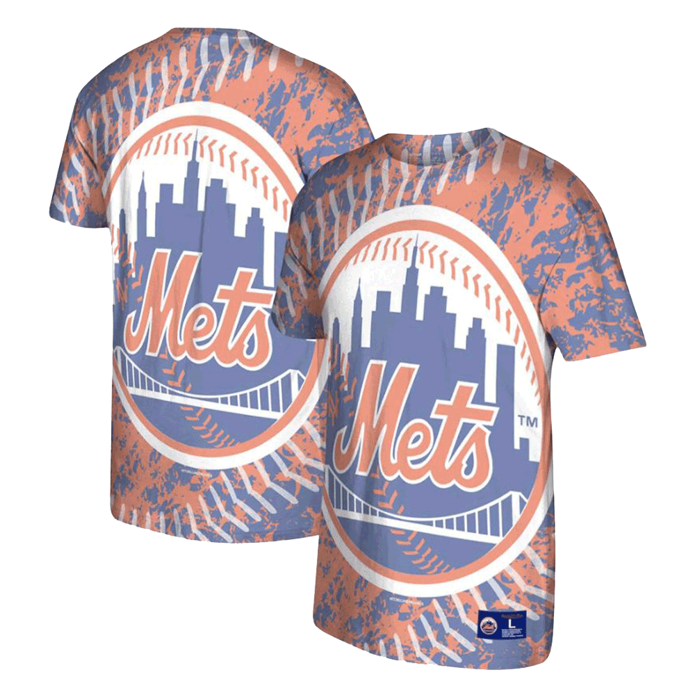 New York Mets Mitchell & Ness Orange Jumbotron T-Shirt