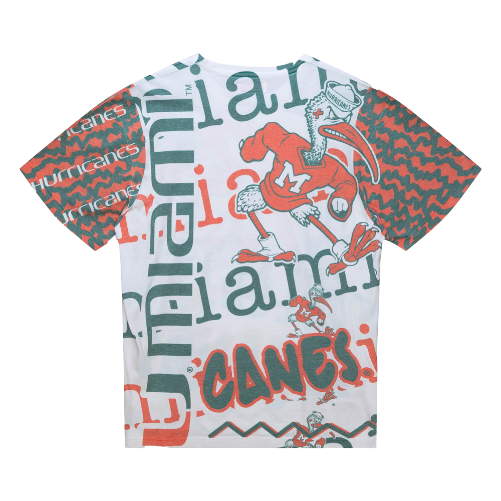 Mitchell & Ness Unisex Jumbotron 2.0 Sublimated Ss Tee University Of Miami