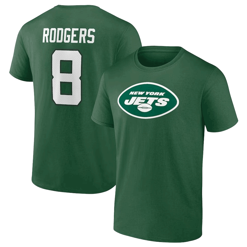 Camiseta con nombre y número icónico de Aaron Rodgers, New York Jets
