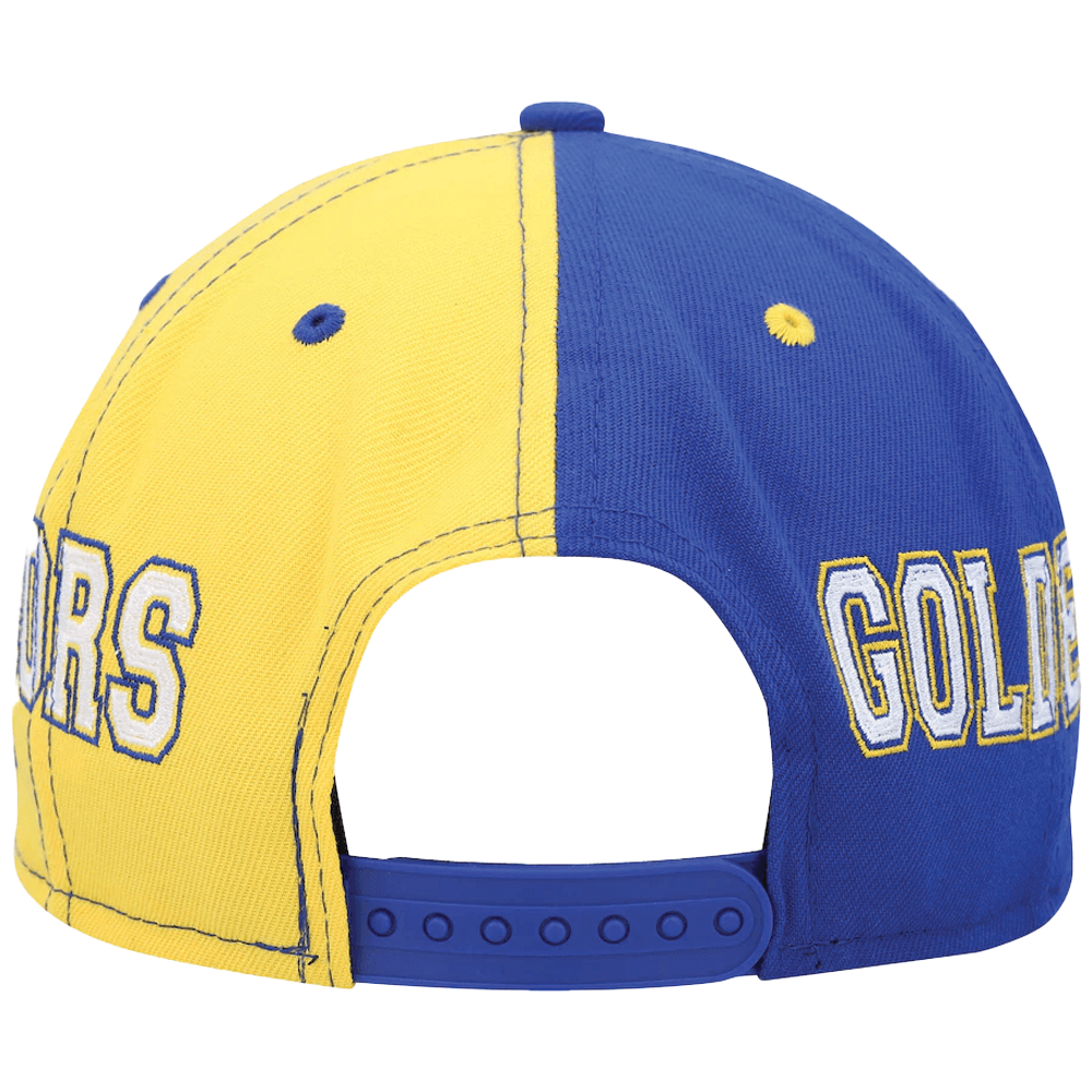 New Era Men's Golden State Warriors Royal/Gold Team Split 9Fifty Snapback Hat