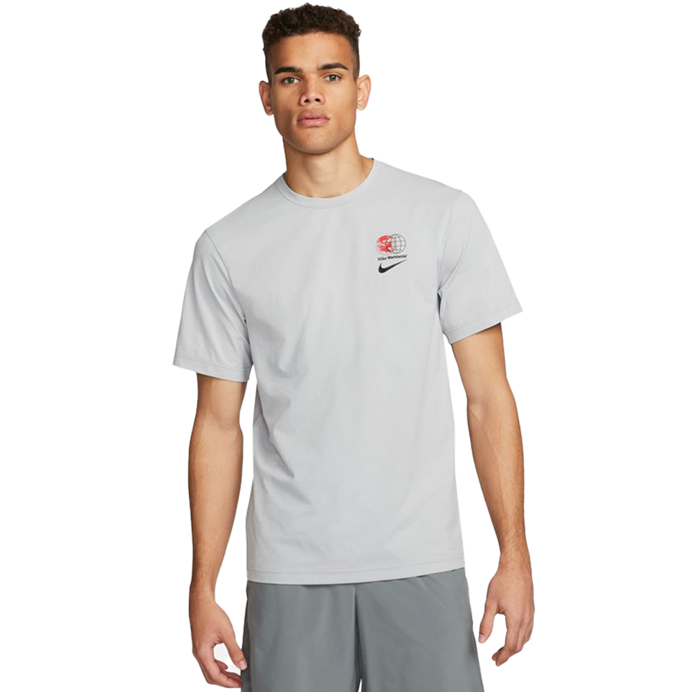 Nike DRI-FIT オレンジ ストライプ シャツ Nike Dri-Fit UV Hyverse Men's Short-Sleeve Graphic Fitness Top