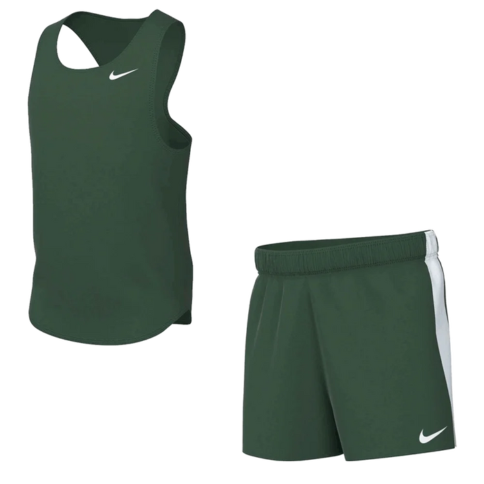 Nike Kids Dri-Fit Stock Fast Set - Singlet and Shorts green color