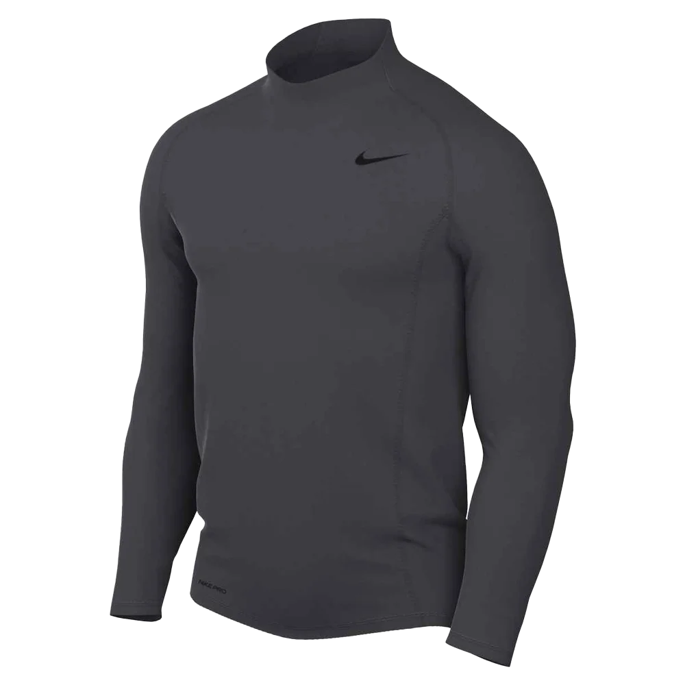 Nike Men's Pro Long-Sleeve Mock-Neck Top Grey color