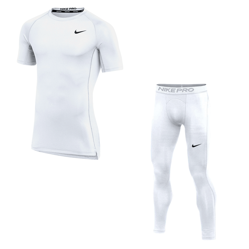 Nike Men's Pro Set - SS Tight Training Top and Training Tight
