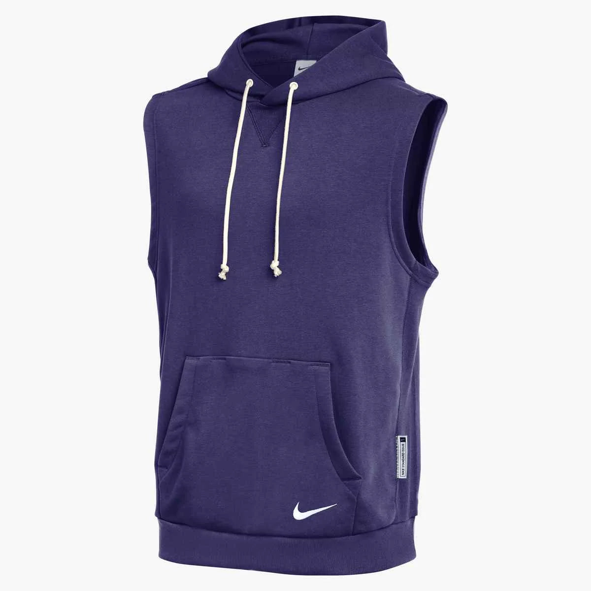 Nike Men's Standard Issue Dri-FIT Sleeveless Hoodie (Stock) Purple color.