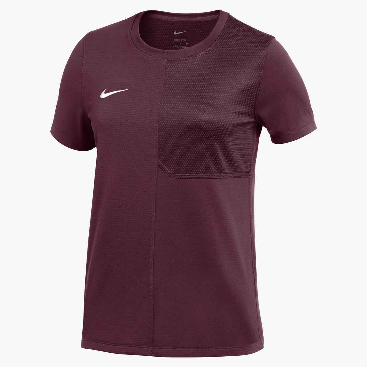 Nike Women's Dri-FIT Short-Sleeve UV Coach Top (Stock) Maroon color