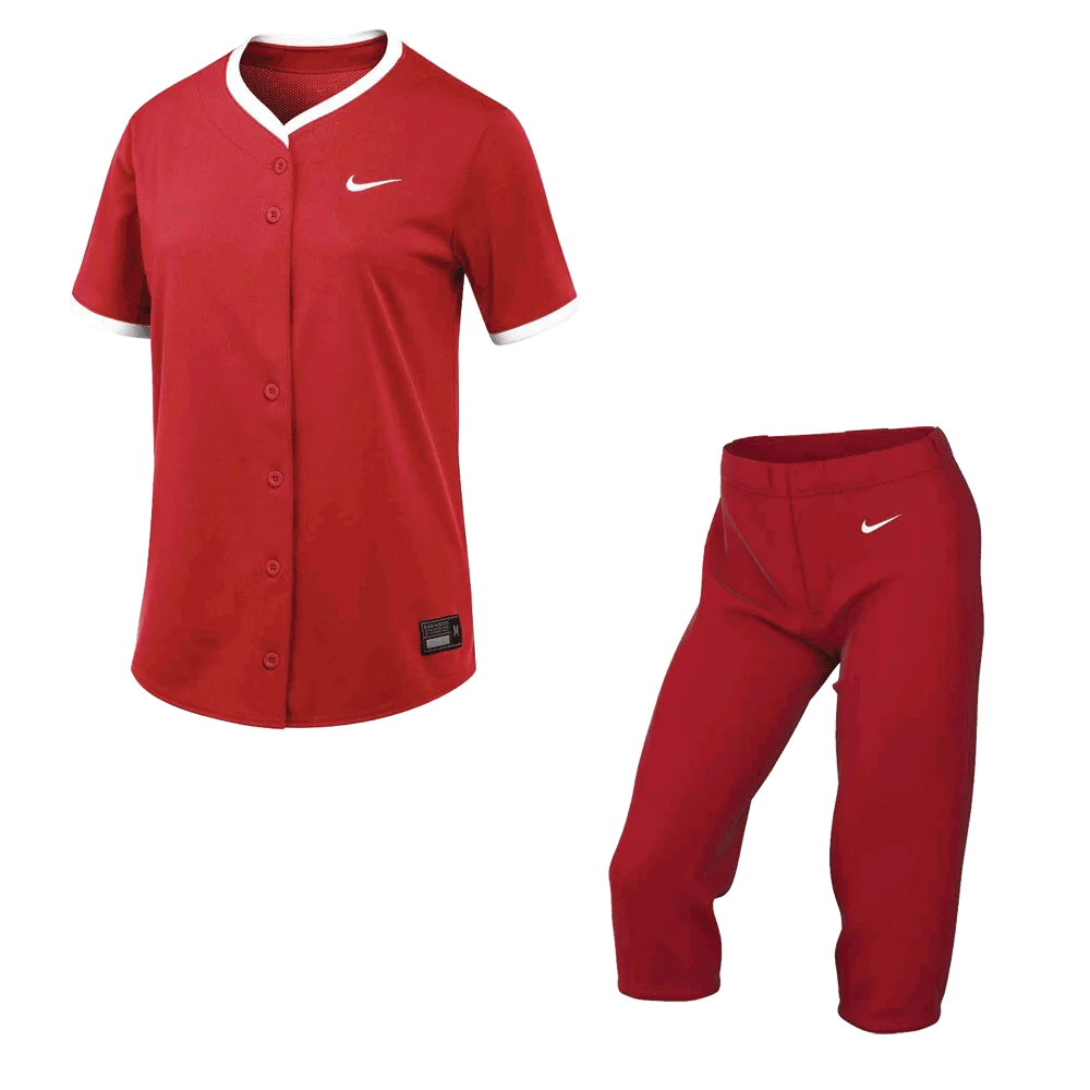 Nike Women's Stock Vapor Select2 Set - Full Button Jersey and Pants Red color