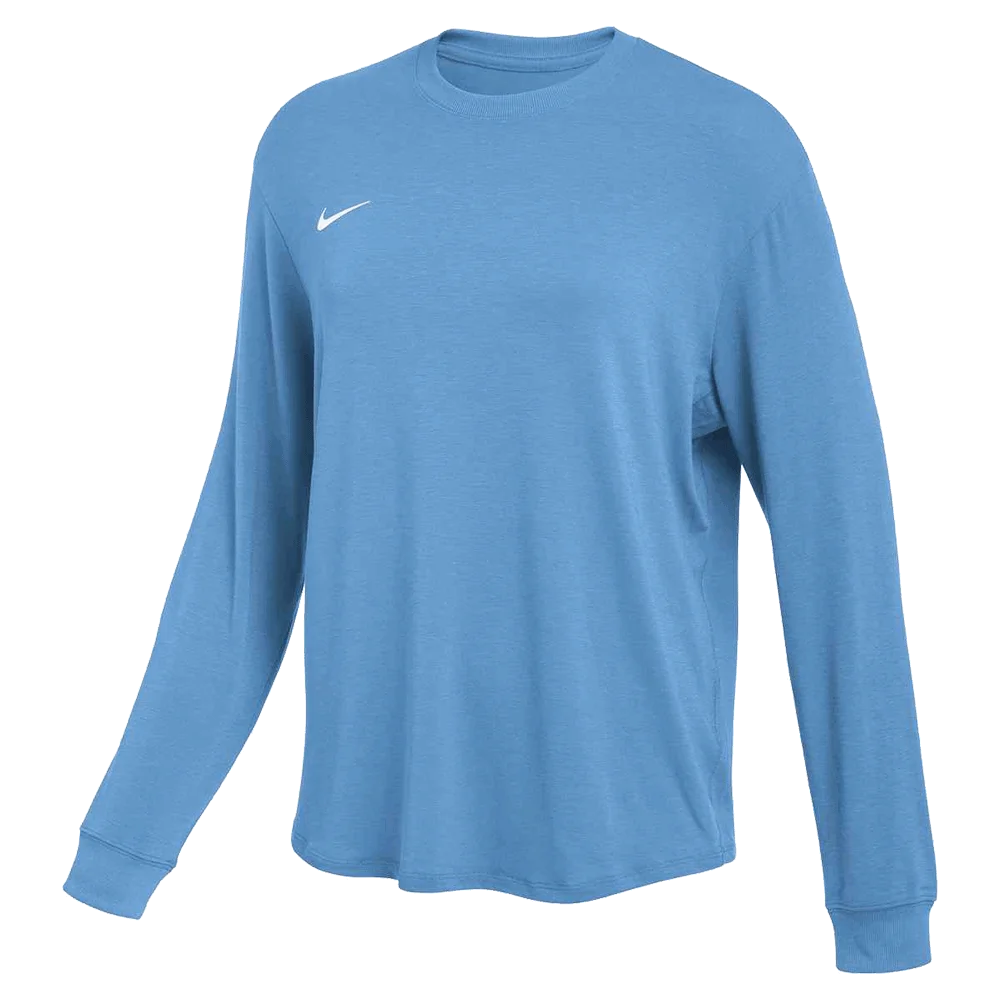 Nike Women's Team One Relaxed Top LS blue color