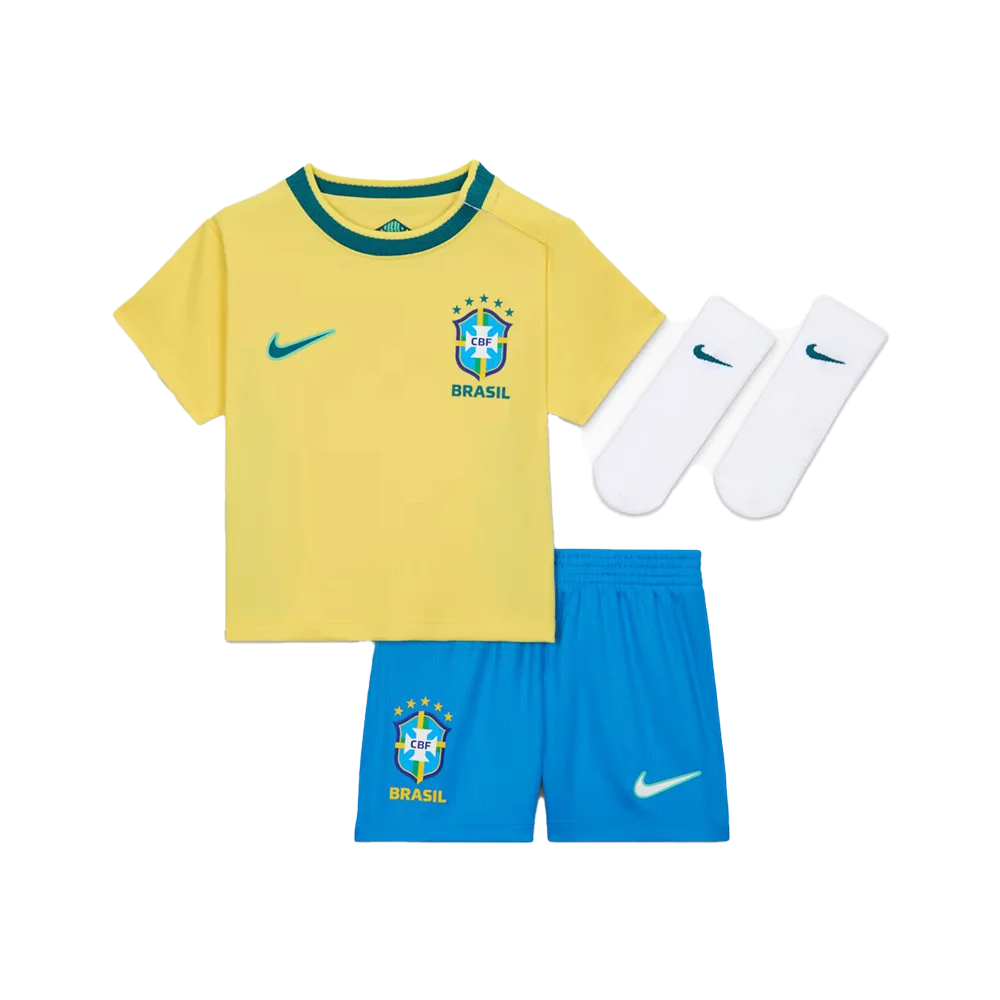 Nike Baby/Toddler Brazil 2026 Stadium Home Soccer Replica 3-Piece Kit Yellow Color