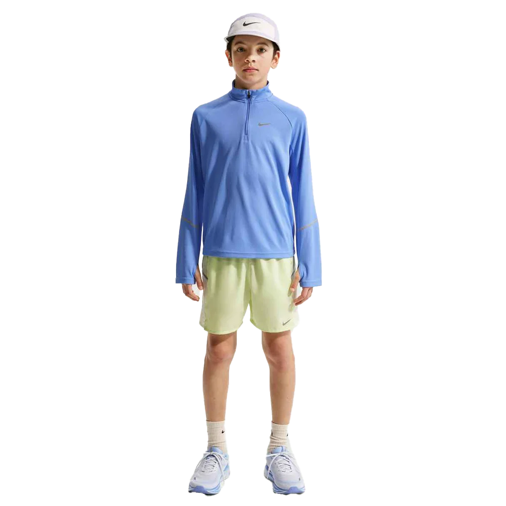Nike Big Kids' Miler Dri-FIT 1/2-Zip Top Blue Color