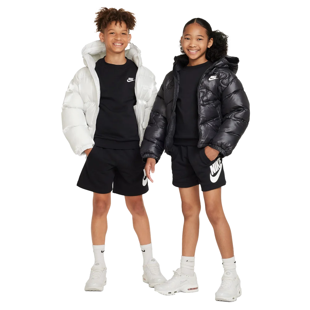 Nike Big Kids' Sportswear Club Fleece French Terry Shorts Black Color