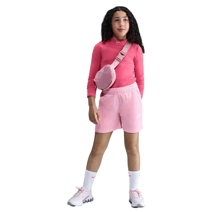 Nike Girls Sportswear Club Fleece Big Kids'5" French Terry Shorts Pink Color