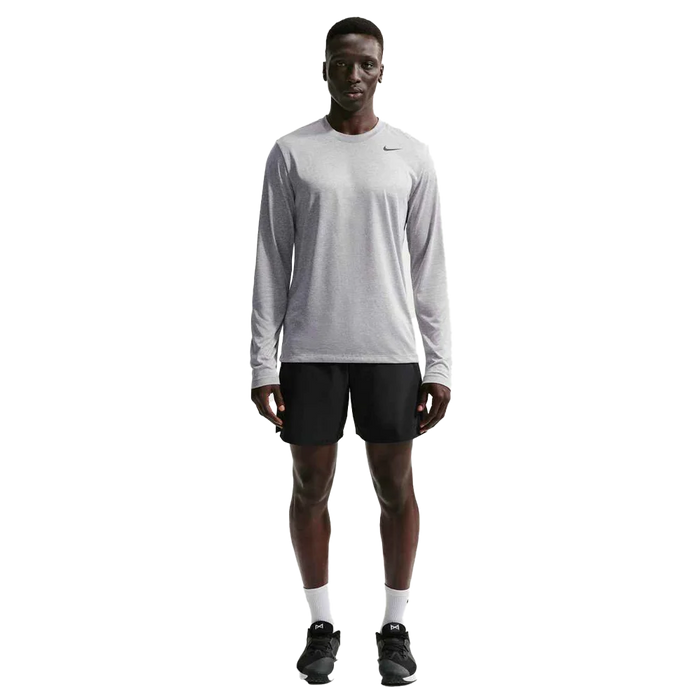 Nike Men's Dri-FIT Legend Long-Sleeve Fitness Top Gray Color