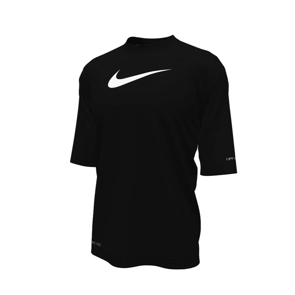 Nike Swim Boys Hydroguard Essential Big Kids Dri-FIT UV Short Sleeve Top black