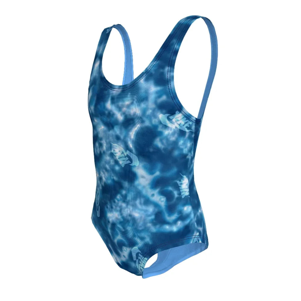 Nike Swim Girls Water Tie Dye U-Back One Piece Navy