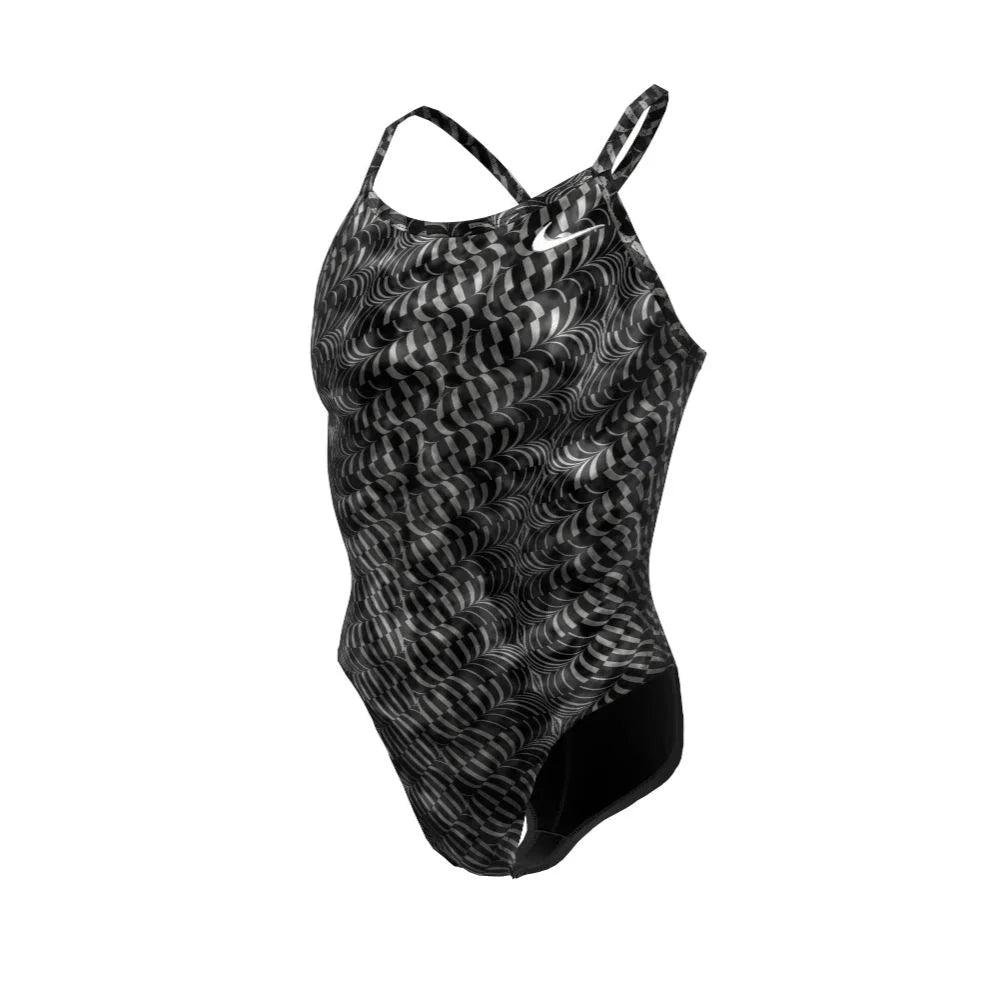 Nike Swim Women's HydraStrong Pool Lanes Racerback One Piece Black color