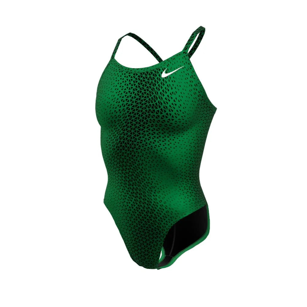 Nike Swim Women's Hydrastrong Delta Racerback One Piece Green