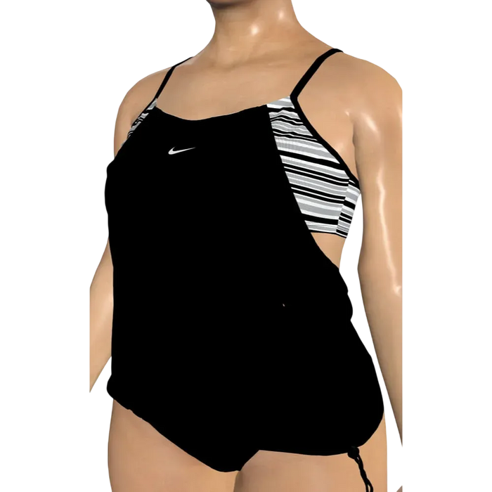 Nike Swim Women's Layered Tankini EXT Black color
