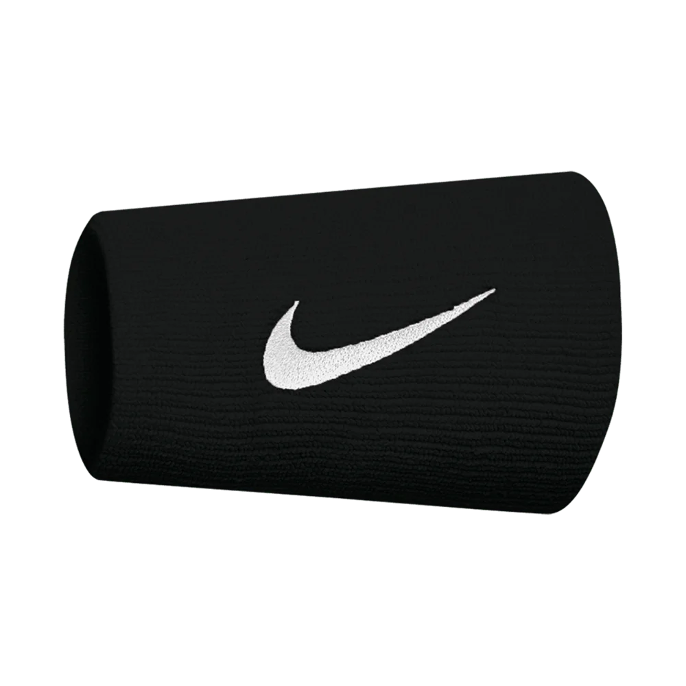 Nike Unisex Tennis Premier Doublewide Wristbands 2 PK Black Color