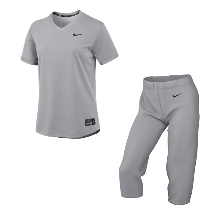 Nike Women's Stock Vapor Select2 Set - V-neck Jersey and Pants Grey Color