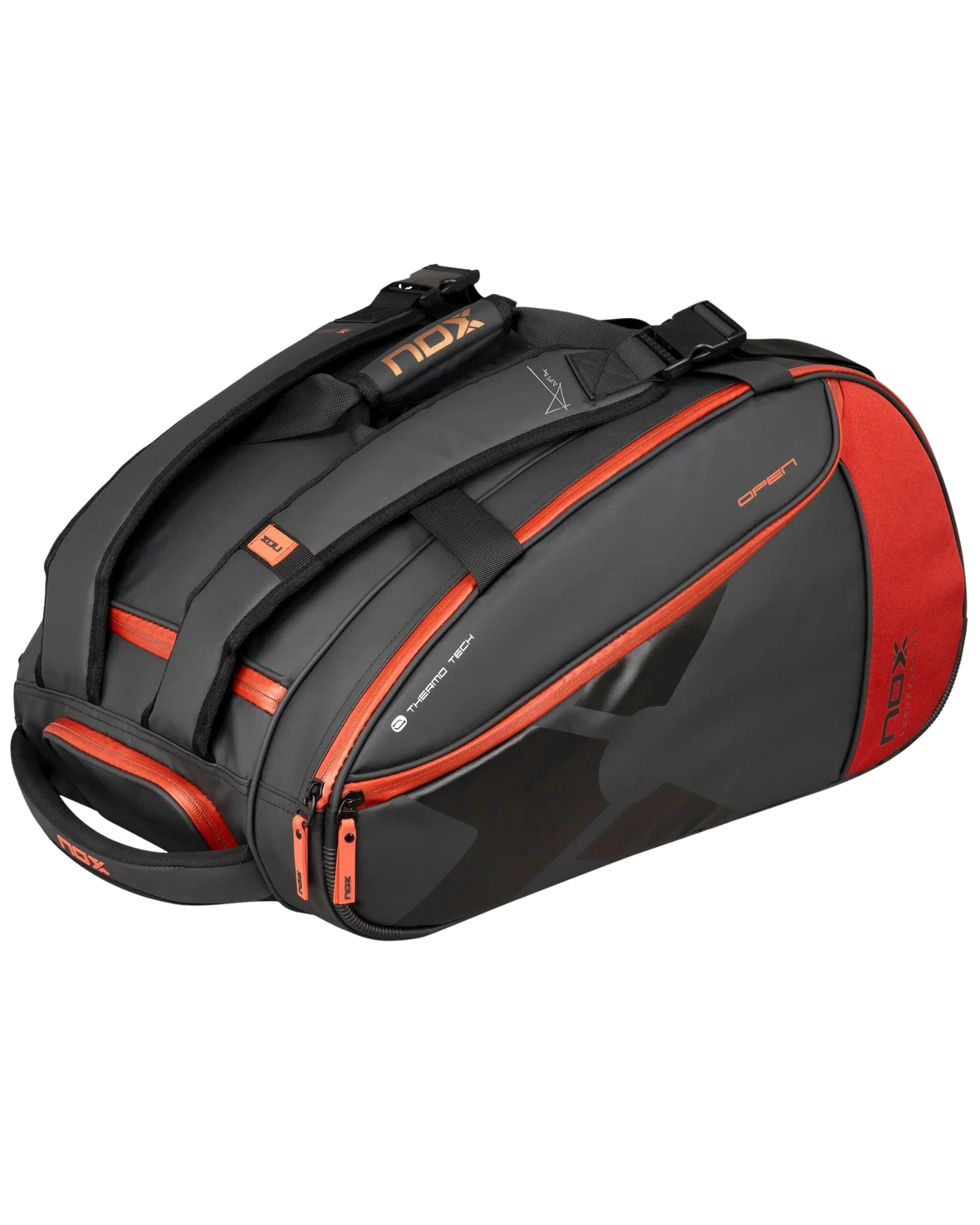 Bolsa de pádel Nox LUXURY OPEN Series negra/roja